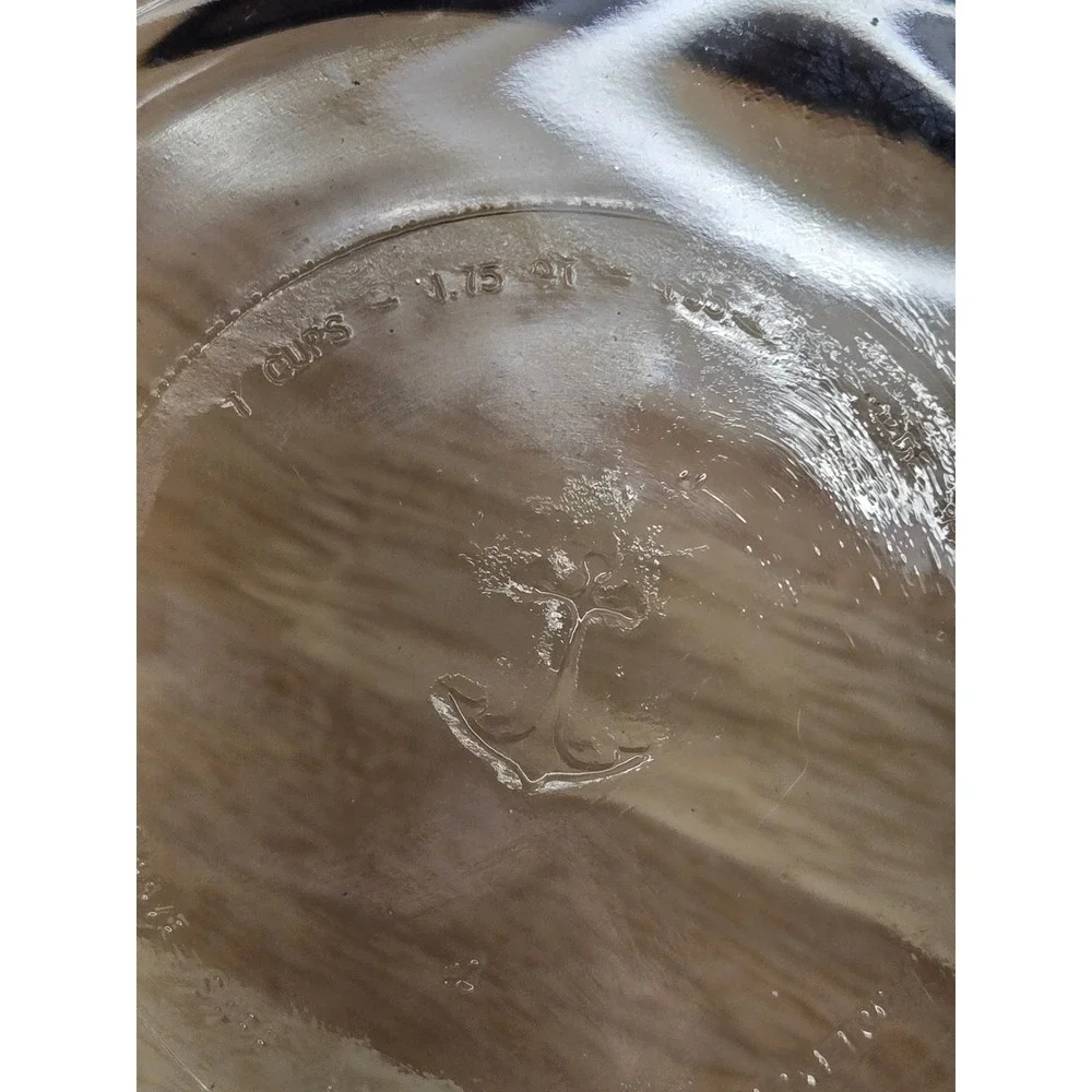 Anchor Hocking Clear Glass Ribbed Mixing Bowl 7 Cup 1.75 Quart Fluted Prep Bowl